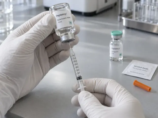 Drawing bacteriostatic water into a syringe